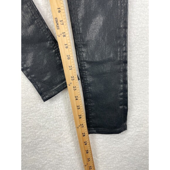 AllSaints Petrel Ashby Skinny‎ Jeans Women’s 25 Black Coated Denim Punk Style - Picture 4 of 10